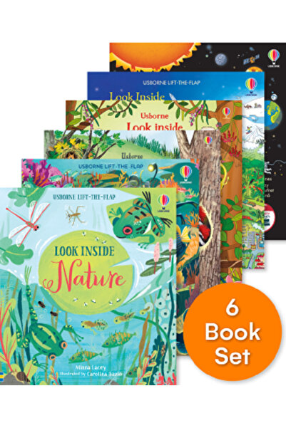 Usborne Set of 6 educational books, with flaps, in English Look Inside Our World