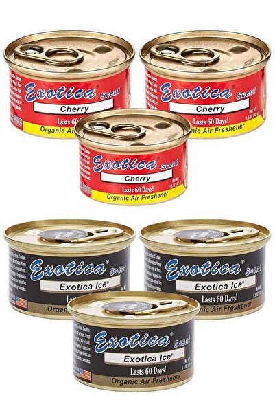 Exotica عبوة معطر جو عضوي اقتصادية، 6 قطع، برائحة الجليد - 3 قطع، ورائحة الكرز - 3 قطع