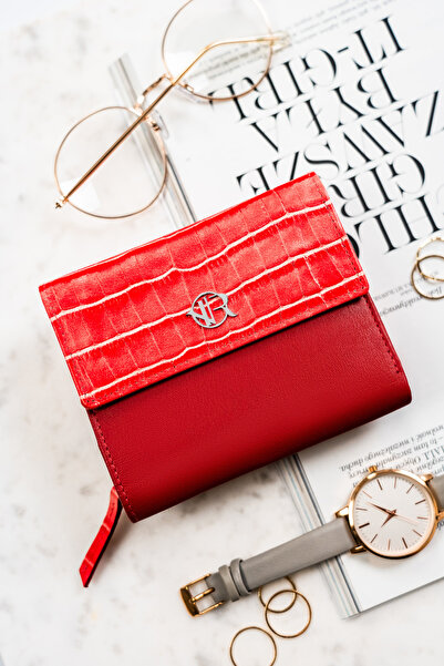 Other Women's leather wallet RV-786-SLA-4811 RED CROCO-RED