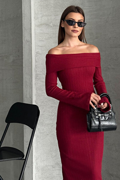 CİDDE Γυναικείο φόρεμα μάντρα με γιακά με διαστήματα μεσαίου μήκους