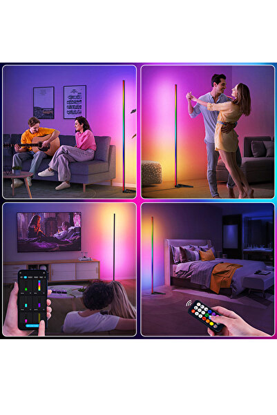 Generic Smart LED Corner Floor Lamp 1000 Lumens Color Changing Standing Light with Music Sync