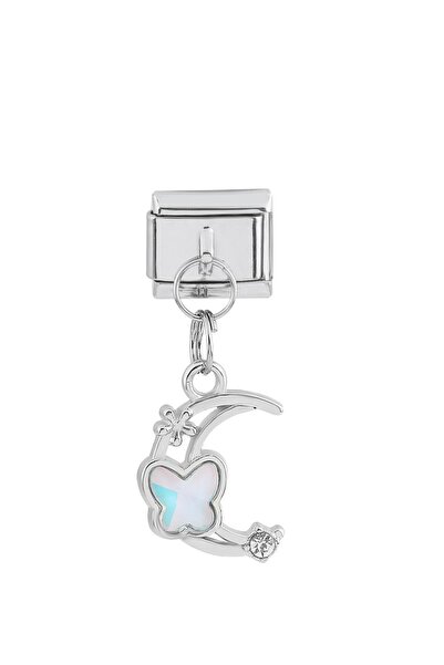 İtalyan Charm - Kelebekli Ay Modelinde Bileklik Charmı