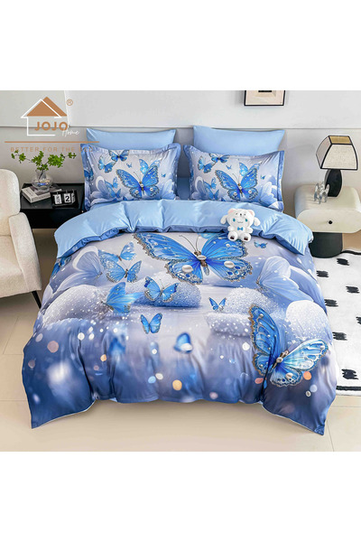 JOJO HOME 5D bedding set, 6 pieces, with elastic, Digital print, with elastic, 180x200cm, Butterflies