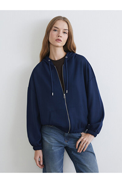 LC Waikiki Alita City Farkıyla Xside Navy Blue Interlock Plain Oversize Women...