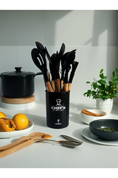 BAYSA طقم أدوات مطبخ من السيليكون المقاوم للحرارة من CHEF'o مكون من 12 قطعة م...