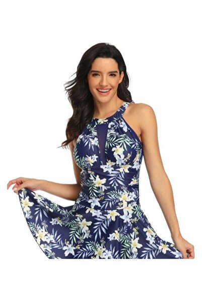 Joychic ملابس سباحة نسائية من قطعة واحدة بتنورة، ملابس سباحة، شورت سباحة مبطن