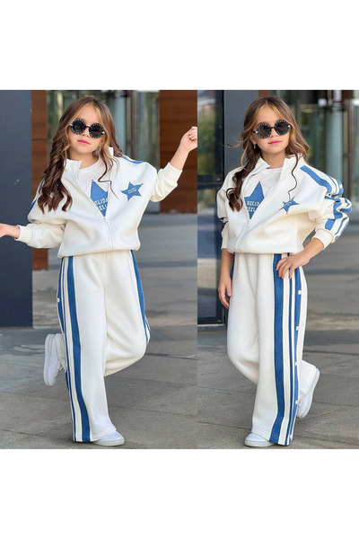 Crn Kids KIZ COCUK YILDIZLI KOTLU CITCIT DETAYLI 3 LÜ TAKIM