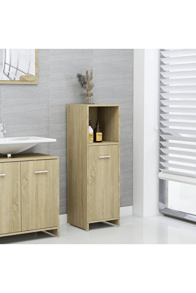 vidaxl Bathroom Cabinet Sonoma Oak 30x30x95 cm Engineered Wood