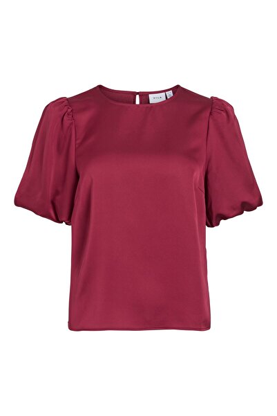 VILA Oberteil mit kurzen Ärmeln VIELLETTE Rundhals