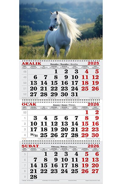 GENC DIJITAL BASKI 2026 Yılı Gemici Takvimi- Beyaz At