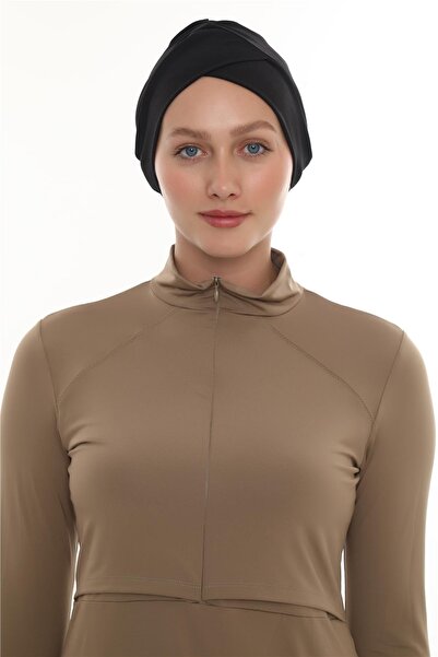 HÜRREM BONE Black Practical Ready-To-Wear Snap-On Sea Pool Cap Swimmy Cross 2508_01