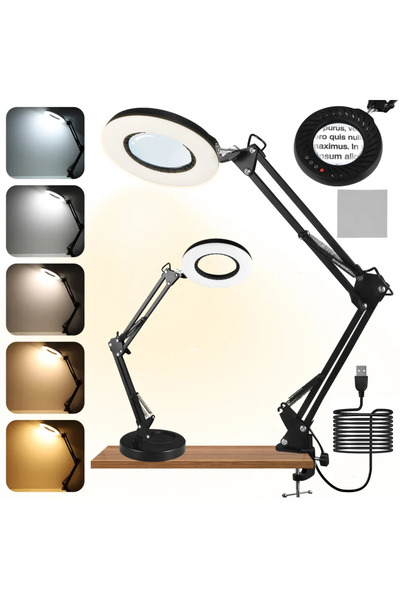 Saharaz 2-in-1 Magnifying Glass with Light and Stand, 10x Real Glass Magnifying Lamp, 3 Colour Modes