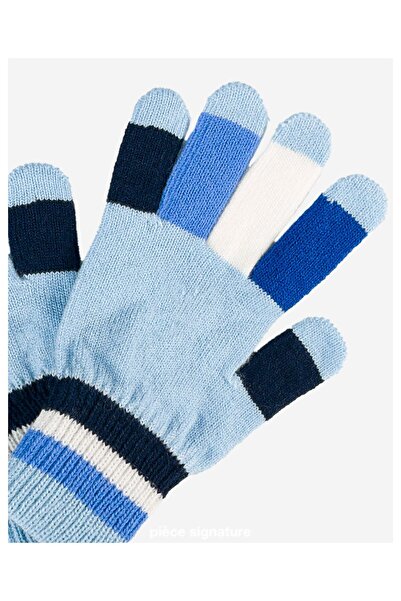 PIECE SIGNATURE 100% acrilic, material elastic și mănuși colorate pentru băieți (vârsta 4-10 ani)