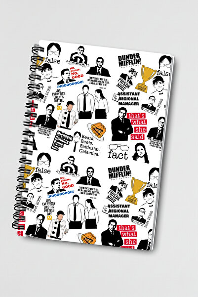 qoeuyl boutique The Office Michael Scott Dwight Jim Pam Designed Wirebound A5 Unlined Notebook