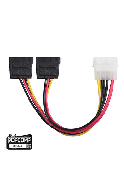 Ropcomp 4-Pin Molex Erkek - 15-Pin SATA Güç Dönüştürücü ve Çoklayıcı Kablo