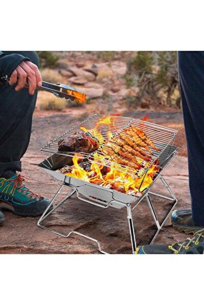 ACTEN Foldable Camping Fire Pit - Portable Stainless Steel Wood/Burn Charcoal...