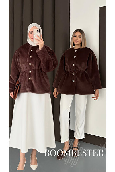 BoomBester Women's Fox Cashmere Balloon Sleeve Short Coat – |   Oversized Buy Gathered Design