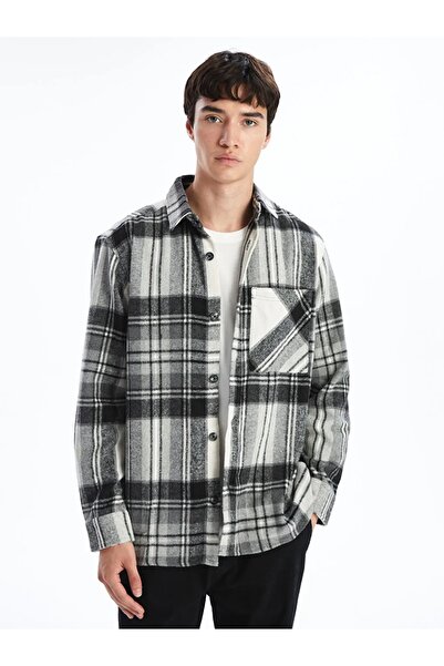 LC Waikiki XSIDE Siyah Regular Fit Uzun Kollu Ekose Erkek Oduncu Gömlek