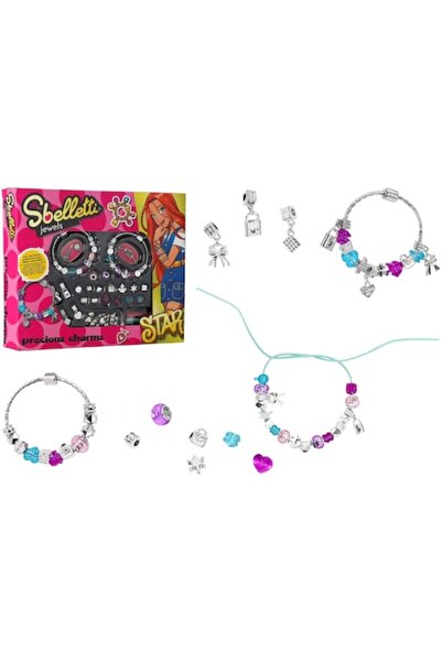 GLOBO Beauty Set - Bracelets with Silver Charms and Colored Beads, GLOBO, Multicolor