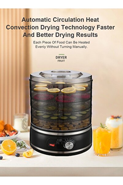 ET-LIFE 5 Trays Food Dehydrator Fruit Dryer with Temperature Control for Fruit Vegetable Meat Beef 350W