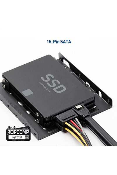 Ropcomp 4-Pin Molex Erkek - 15-Pin SATA Güç Dönüştürücü ve Çoklayıcı Kablo