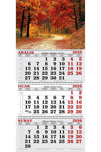 GENC DIJITAL BASKI 2026 Yılı Gemici Takvimi- Sonbahar ve Ağaçlı Yol