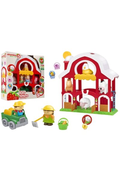 GLOBO Jucărie interactivă Fermă muzicală cu figurine și tractor, 42 cm