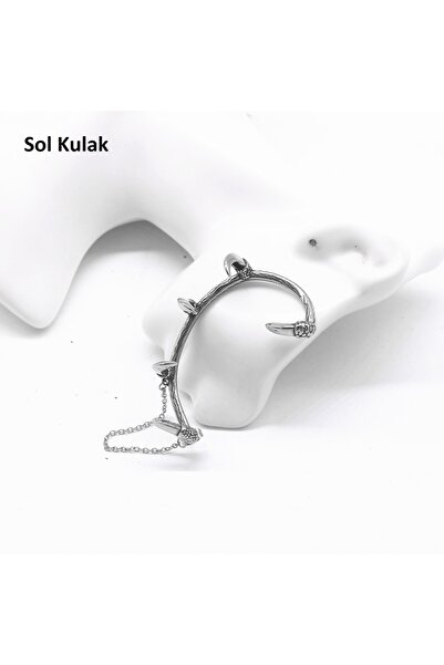 Viking Ear Cuff Claw Chain Design Nail Model S+ Quality 316L Stainless Tarnish-Free Steel Earring Single Piece