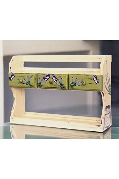 Decoratiuni Vintage Casa Retro Etajera din lemn, Lavanda, pictata manual, 3 s...