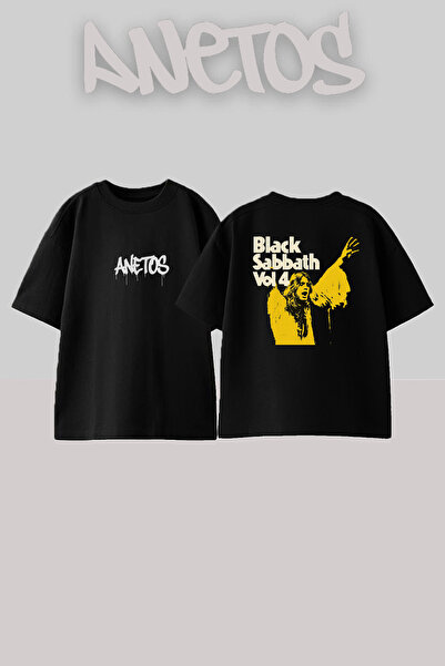 Anetos Black Sabbath 20 Design Rucsac cu imprimeu Bumbac Negru supradimension...