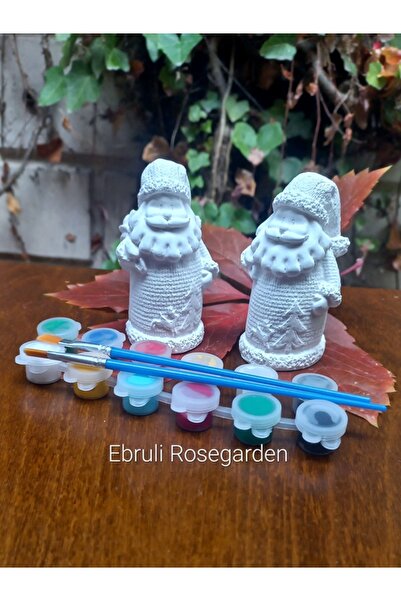 Genel Markalar Yeniyıl Kış Tema 2 li Noel Baba Beton Biblo Kendin Yap Boyama ...