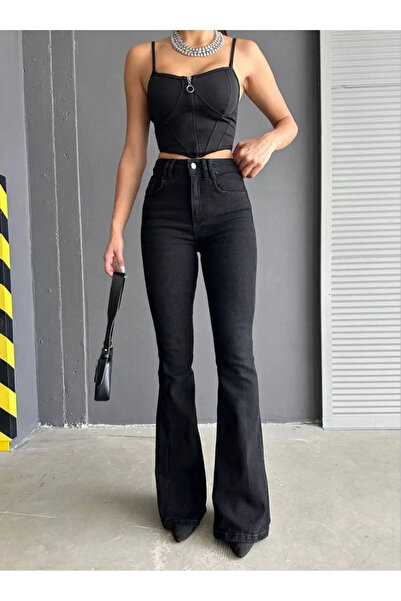 Geppetto A10545454 Ισπανικό τζιν ψηλόμεσο L ελαστικό ύφασμα Extra Flexible F τζιν καμπάνα Τζιν παντελόνι