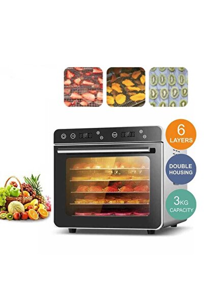ET-LIFE 6 Layer Home Professional Fruit Food Dryer, Stainless Steel Food Fruit Vegetable Pet Meat Air Dryer
