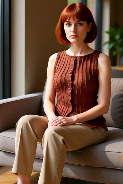 PayBuy Women's Seersucker Knitted Blouse Fitted Fit Boat Neck Casual Style Professional Look Stylish