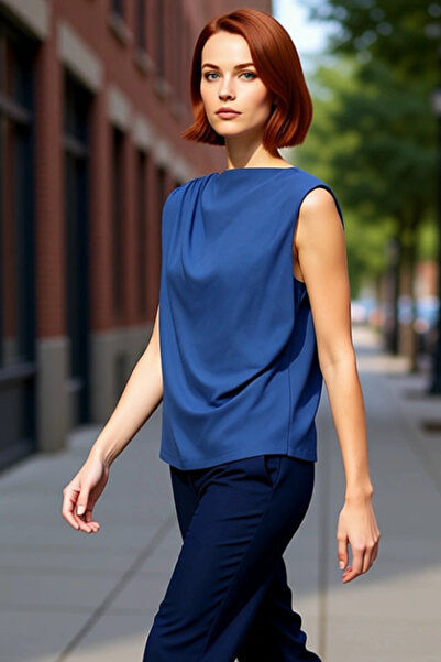 PayBuy Κομψή μπλούζα χωρίς μανίκια με λαιμόκοψη 100% πολυεστέρας, καλοκαιρινή...