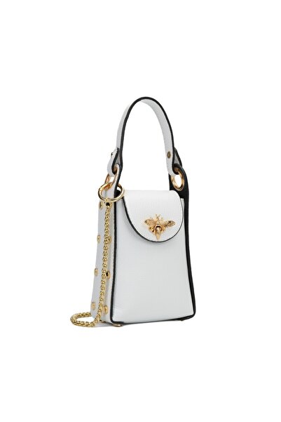 Posete Fagaras Lia Leather Purse - White, Casual Bag Made of Genuine Leather ...