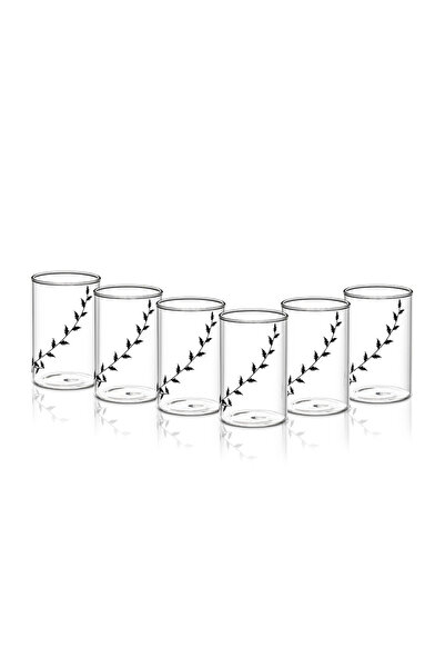 Borosil 6-Piece Vision Glass Black Krip Medium, 295ml