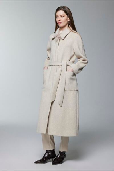 Zühre Belted Cashmere Coat with Pocket Detail 13829