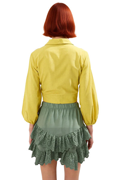 PayBuy Καλοκαιρινή μπλούζα Crop Βαμβακερή μπλούζα με μανίκια με λαιμόκοψη σε σχήμα V Άνετη εφαρμογή στην παραλία Premium ποιότητα Τέλεια εφαρμογή