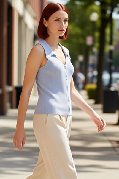 PayBuy Tricotaj fără mâneci cu guler polo pentru femei, elegant și confortabil, îmbrăcăminte zilnică, de calitate, elegant, confortabil, modern, elegant