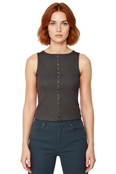 PayBuy Buttoned Fitted Bodycon Knitted Blouse Regular Size Carefully Selected Long Lasting High Quality