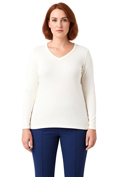 PayBuy Women's V-Neck Long Sleeve Stretchy Knitted Bodycon Blouse Quality Stylish Comfortable Modern Elegant Casual