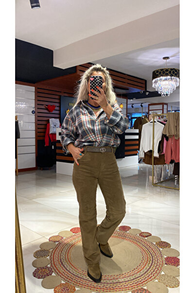 özlem adaşoğlu boutique İNCE FİTİLLİ KADİFE PANTOLON