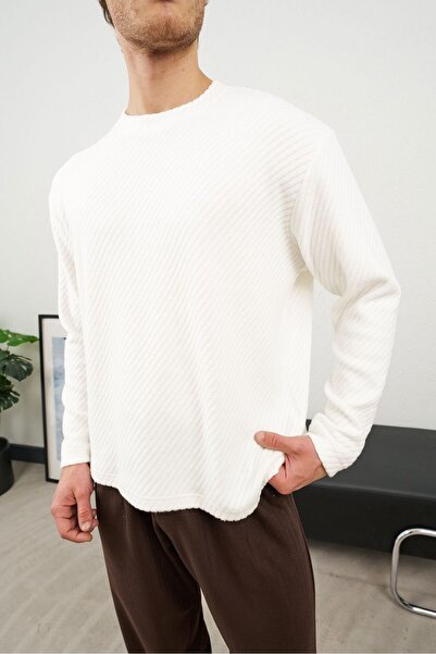 TÜZeMEN Cross Textured Basic Sweat