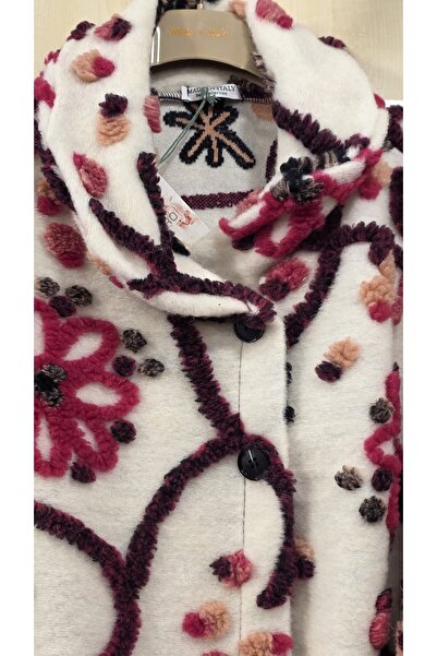 Park Moda Felt Coat with Floral Embossing