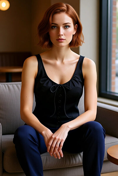 PayBuy Stylish Linen Blend Crew Neck Suspender Blouse for Summer Casual Combos