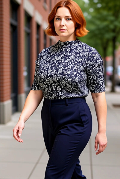 PayBuy Bluză guler ridicat cu model plisat pentru femei din material subțire ...