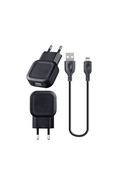 Doty Wall Charger Compatible with iPhone (Lightning), 2.1A, with Cable - Black