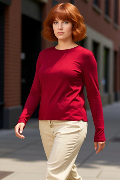 PayBuy Γυναικεία μπλούζα με μακρυμάνικο πλεκτό ελαστικό λαιμόκοψη από βισκόζη...