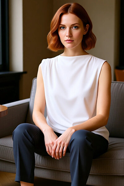 PayBuy Stylish Crew Neck Sleeveless Blouse 100% Polyester Summer Casual Elegant Design Appearance